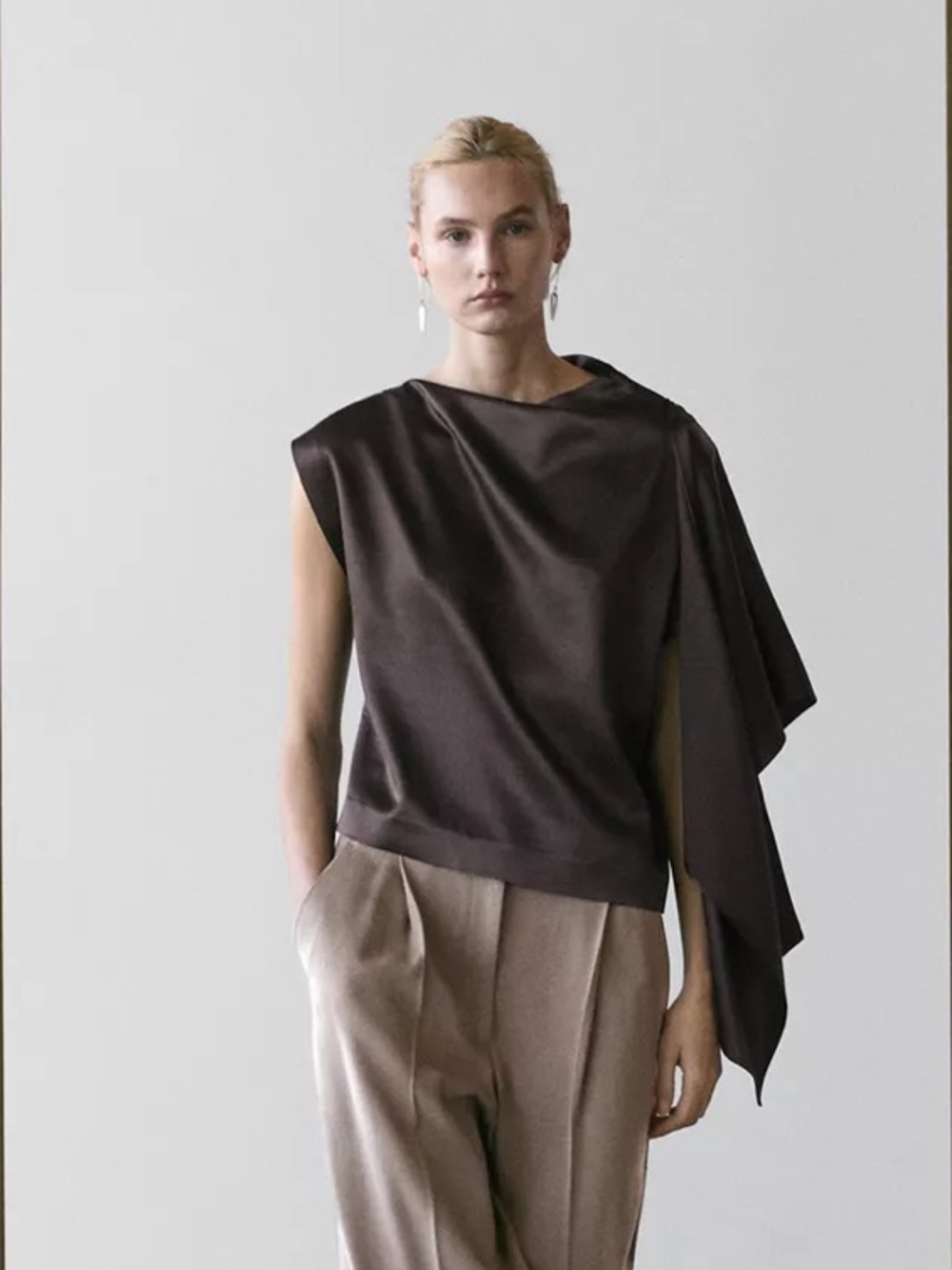 Massimo Dutti NWT FLOWING CAPE BLOUSE - STUDIO 9319/950
